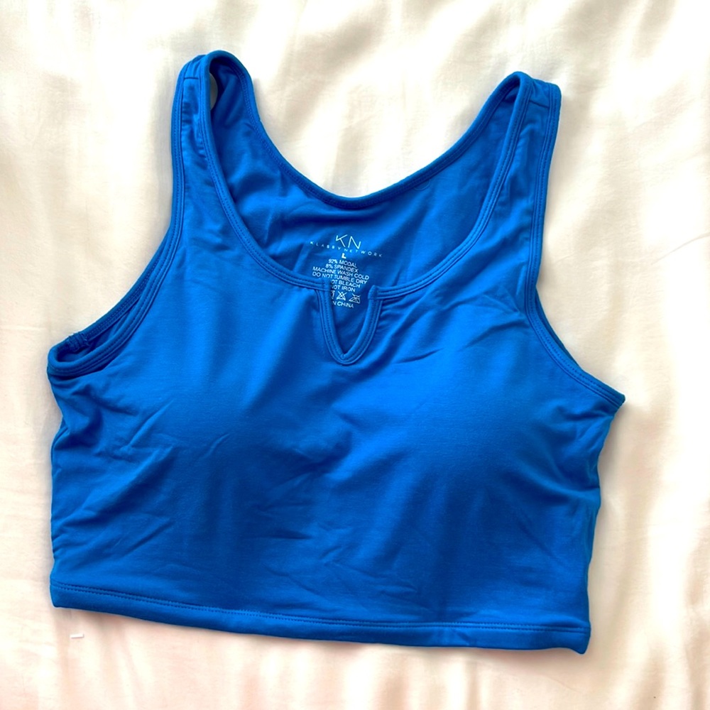 Klassy Network Crop Tank w/ Built-in Bra
